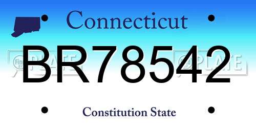 BR78542 Connecticut License Plate