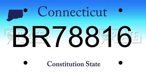 BR78816 Connecticut License Plate