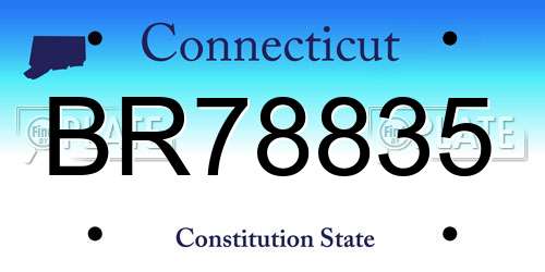 BR78835 Connecticut License Plate