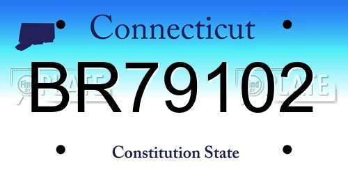 BR79102 Connecticut License Plate