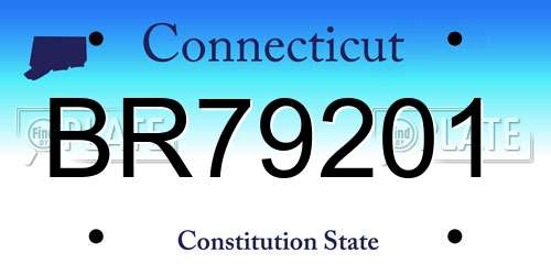 BR79201 Connecticut License Plate