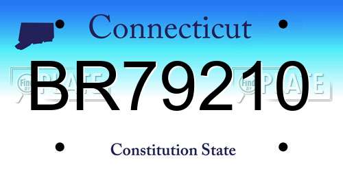 BR79210 Connecticut License Plate