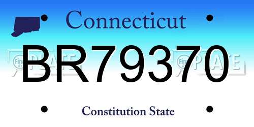 BR79370 Connecticut License Plate