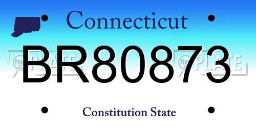 BR80873 Connecticut License Plate