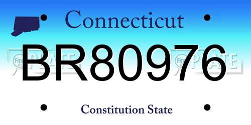 BR80976 Connecticut License Plate