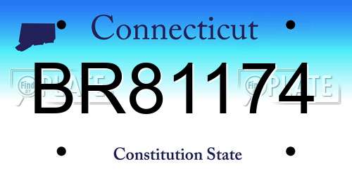 BR81174 Connecticut License Plate