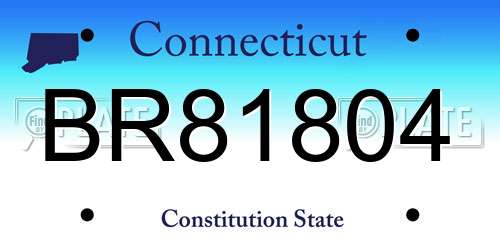 BR81804 Connecticut License Plate
