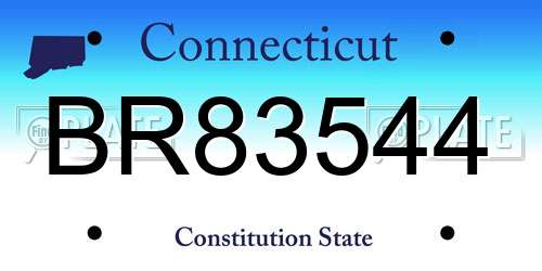 BR83544 Connecticut License Plate