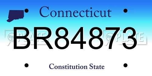 BR84873 Connecticut License Plate