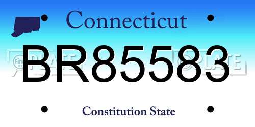 BR85583 Connecticut License Plate