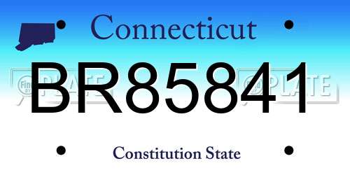 BR85841 Connecticut License Plate