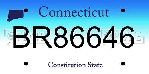 BR86646 Connecticut License Plate