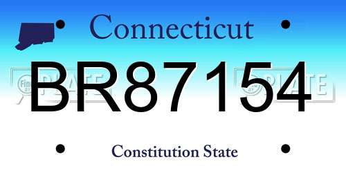 BR87154 Connecticut License Plate
