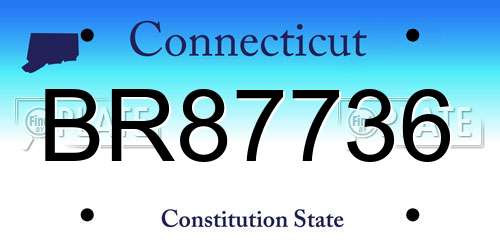BR87736 Connecticut License Plate