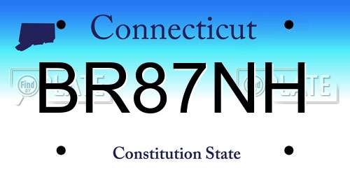BR87NH Connecticut License Plate