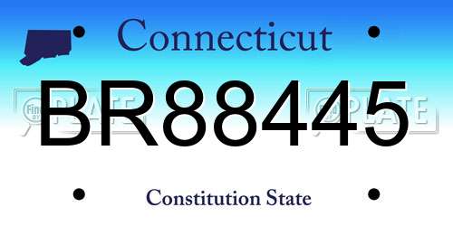 BR88445 Connecticut License Plate