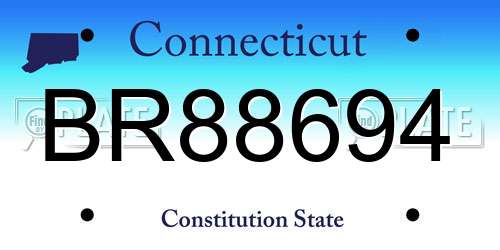 BR88694 Connecticut License Plate