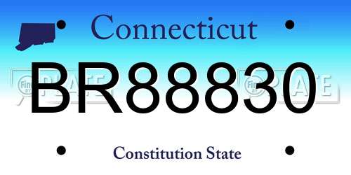 BR88830 Connecticut License Plate