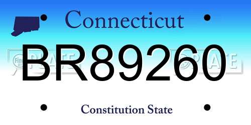 BR89260 Connecticut License Plate