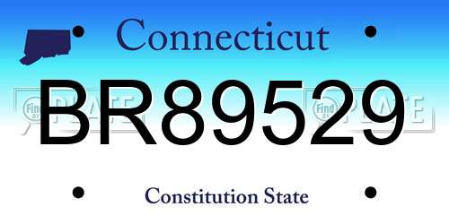 BR89529 Connecticut License Plate