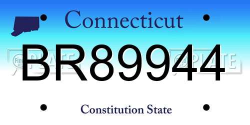 BR89944 Connecticut License Plate
