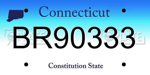 BR90333 Connecticut License Plate