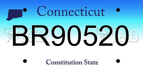 BR90520 Connecticut License Plate