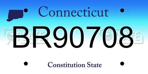 BR90708 Connecticut License Plate