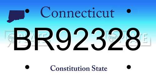BR92328 Connecticut License Plate