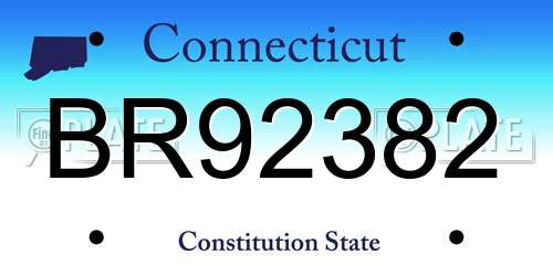 BR92382 Connecticut License Plate