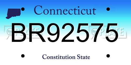 BR92575 Connecticut License Plate
