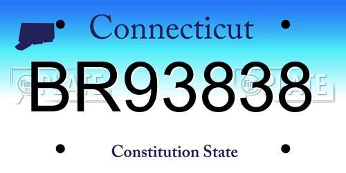 BR93838 Connecticut License Plate