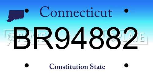 BR94882 Connecticut License Plate
