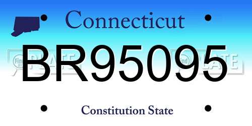 BR95095 Connecticut License Plate