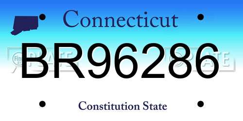 BR96286 Connecticut License Plate