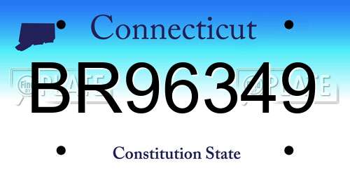 BR96349 Connecticut License Plate