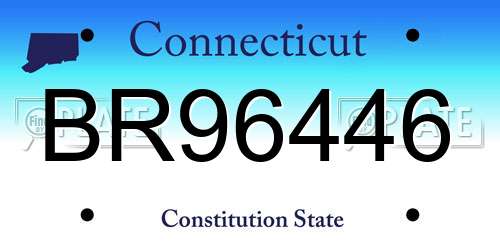 BR96446 Connecticut License Plate