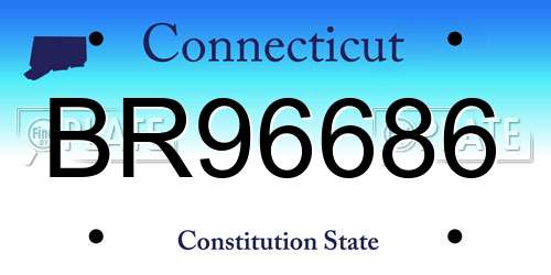 BR96686 Connecticut License Plate