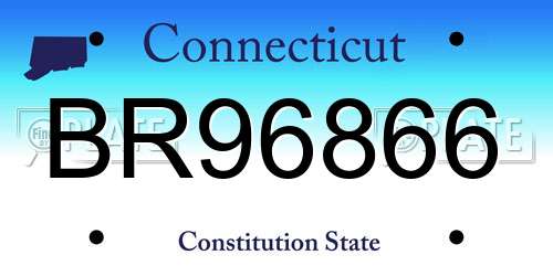 BR96866 Connecticut License Plate