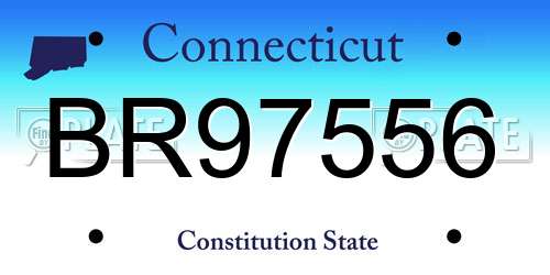 BR97556 Connecticut License Plate