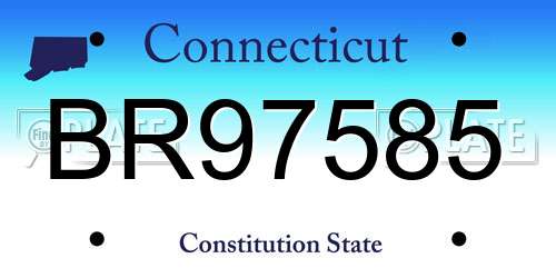 BR97585 Connecticut License Plate
