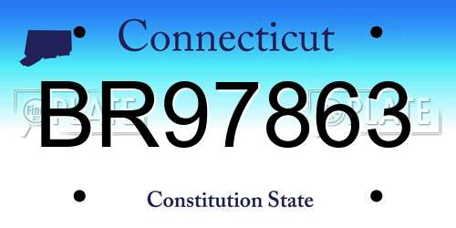 BR97863 Connecticut License Plate