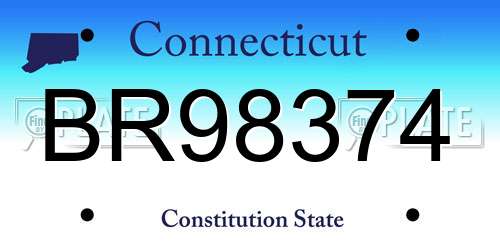 BR98374 Connecticut License Plate