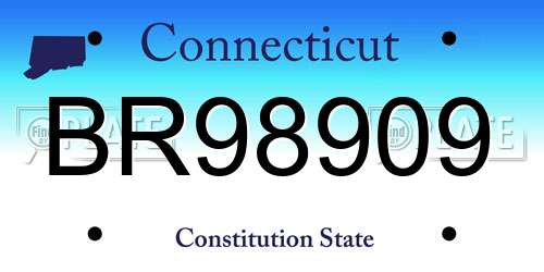 BR98909 Connecticut License Plate