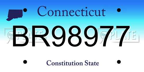 BR98977 Connecticut License Plate