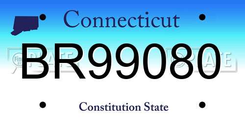 BR99080 Connecticut License Plate