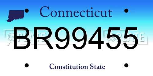BR99455 Connecticut License Plate