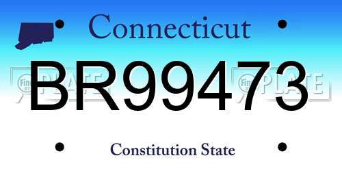 BR99473 Connecticut License Plate