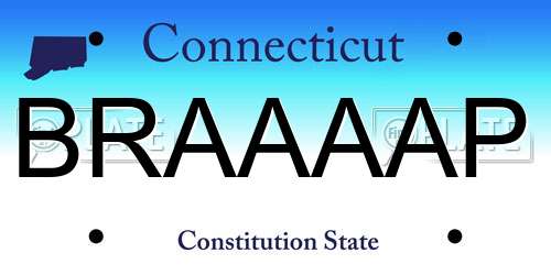 BRAAAAP Connecticut License Plate
