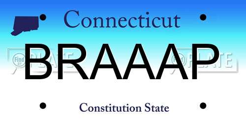 BRAAAP Connecticut License Plate
